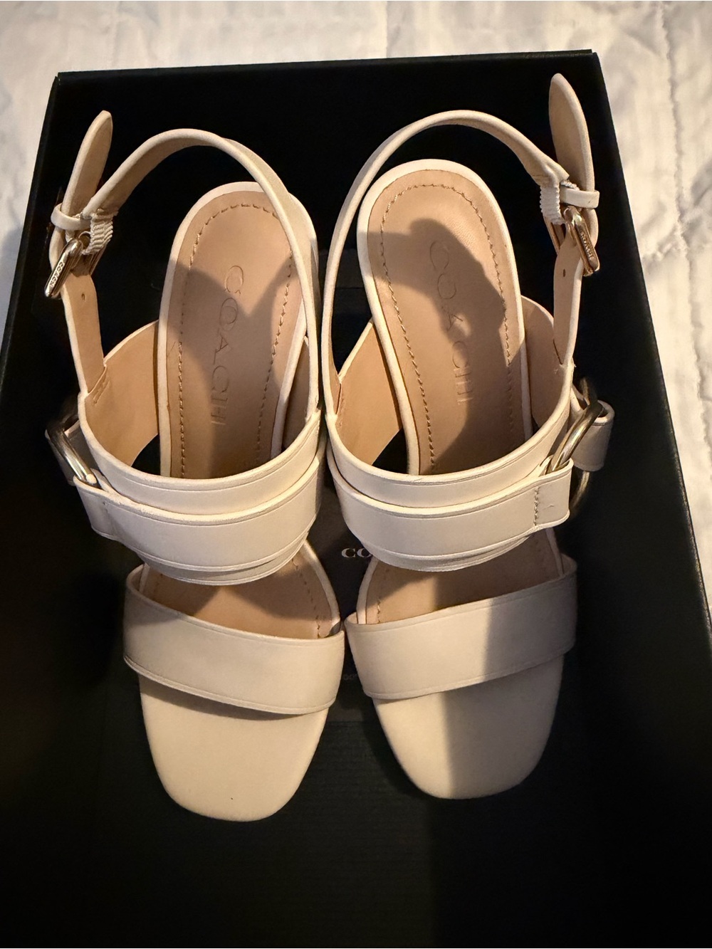 Coach Mabel Leather Sandal in Chalk - Picture 5 of 6